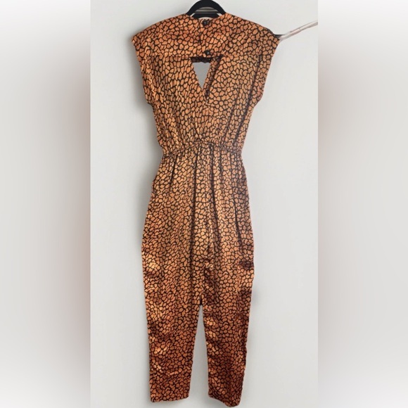 Vintage 70s 80s On The Rocks Animal Print Short Sleeve Belt Jumpsuit Romper - Picture 7 of 16